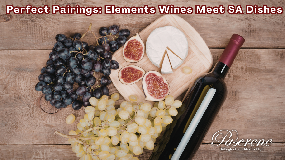 Perfect Pairings: Elements Wines Meet SA Dishes, bottle of wine next to cheese and grapes