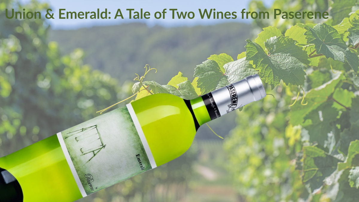 Union & Emerald: A Tale of Two Wines from Paserene, green bottle of wine